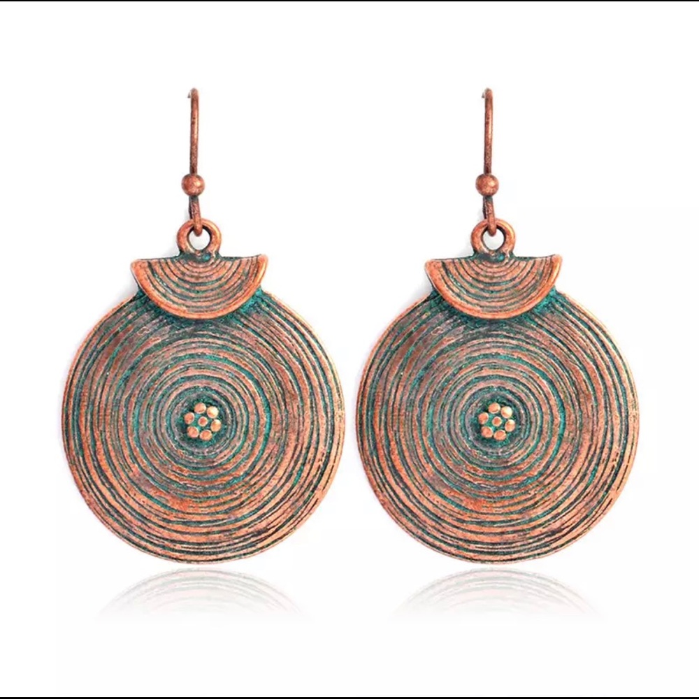 New Ancient Tibetan Bronze Bohemian Filigree Boho Handmade Dangle Earrings